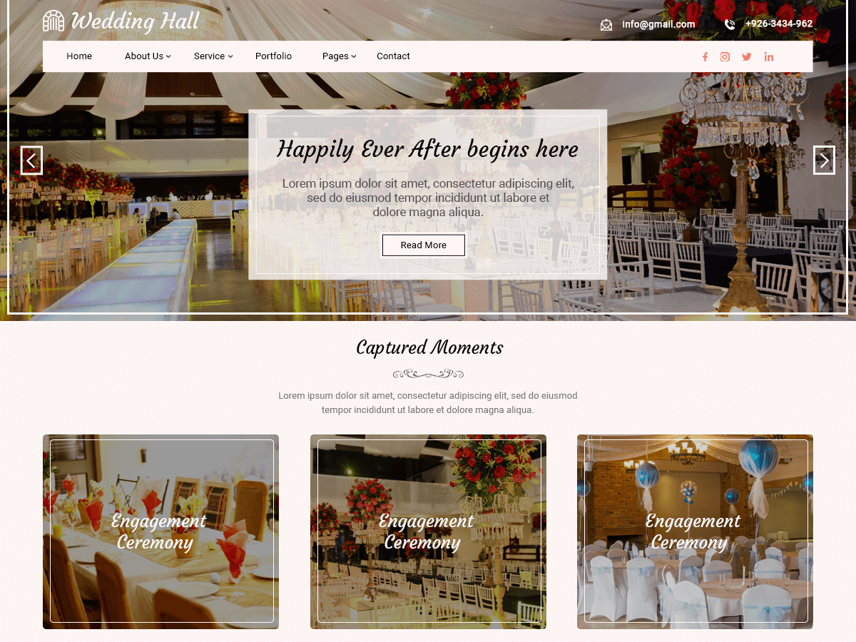 Wedding Hall theme screenshot