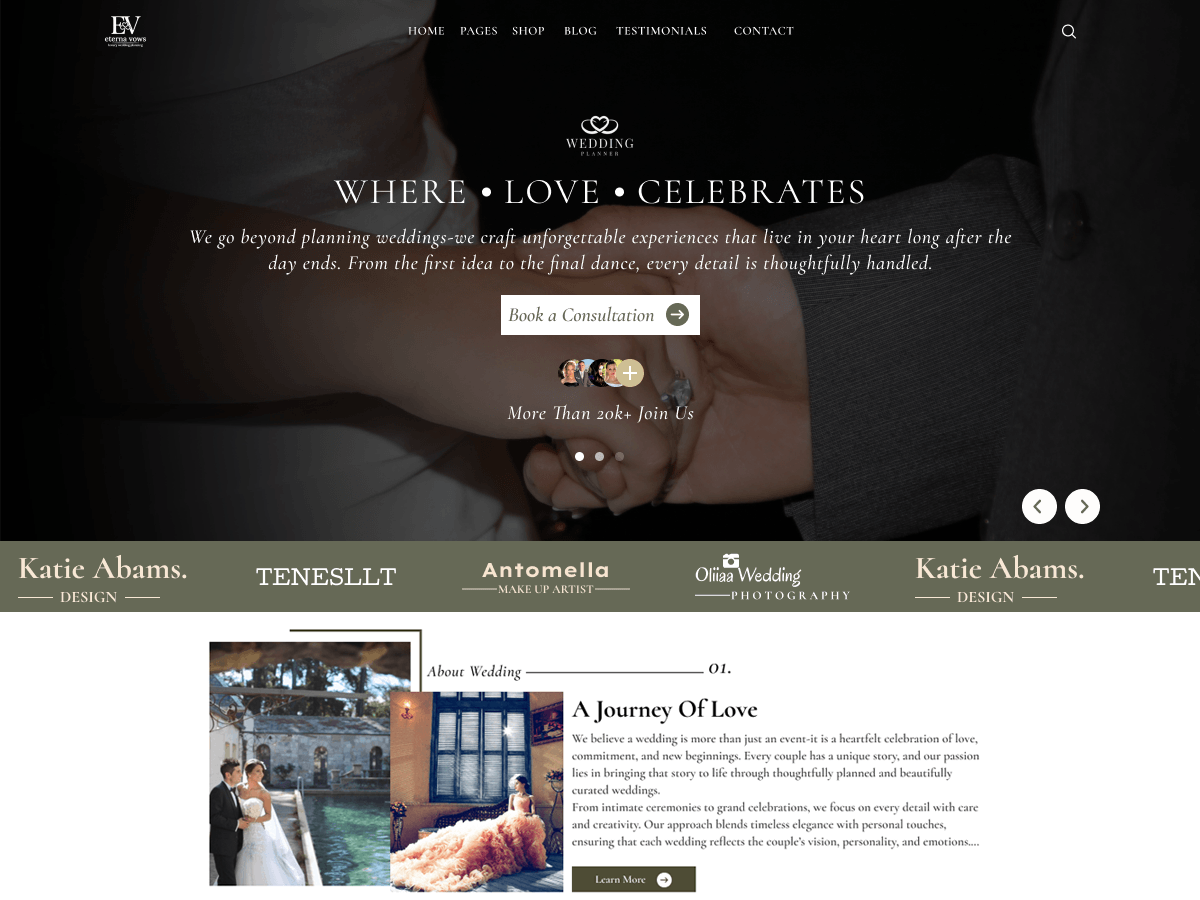 Wedding Managerial Service theme screenshot