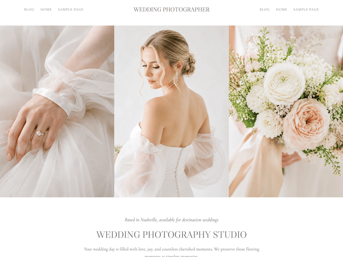 Wedding Photographer Nook theme screenshot