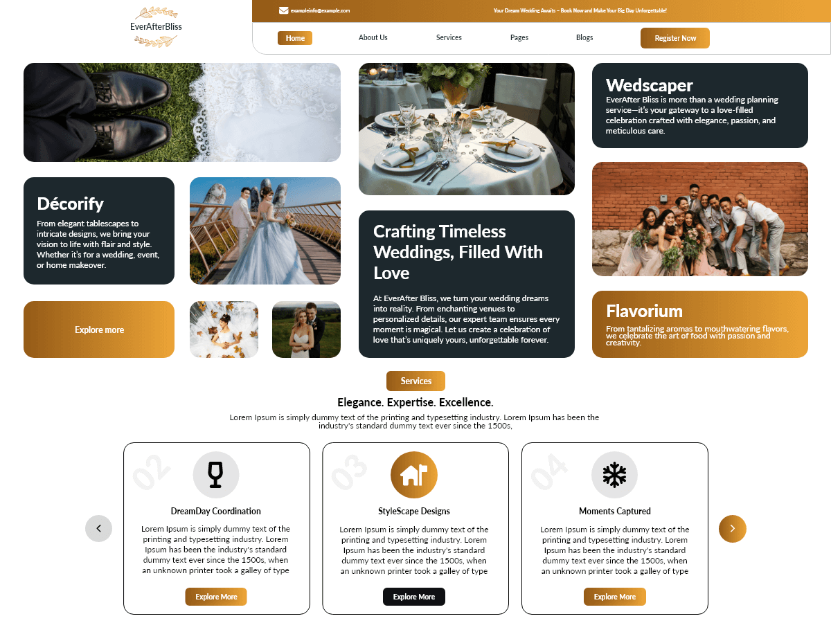 Wedding Planner Blocks theme screenshot