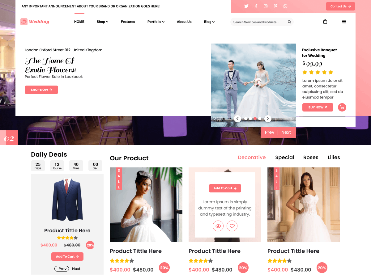 Wedding Planner Lite theme screenshot