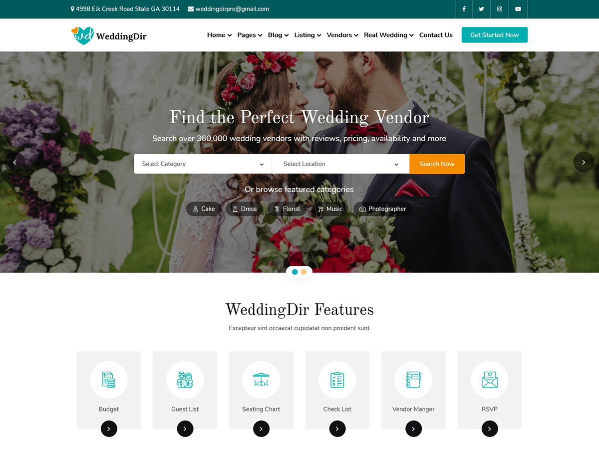 WeddingDir Lite theme screenshot