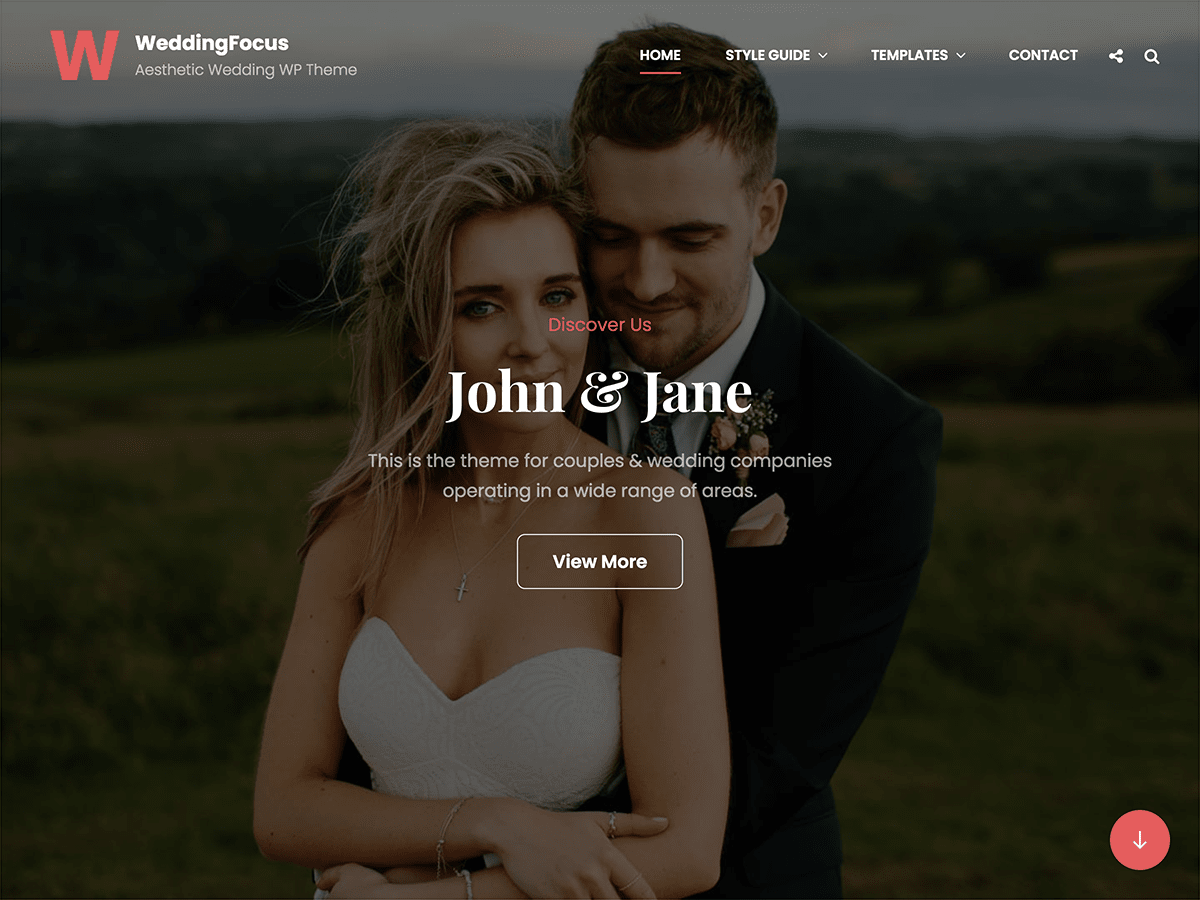 WeddingFocus theme screenshot