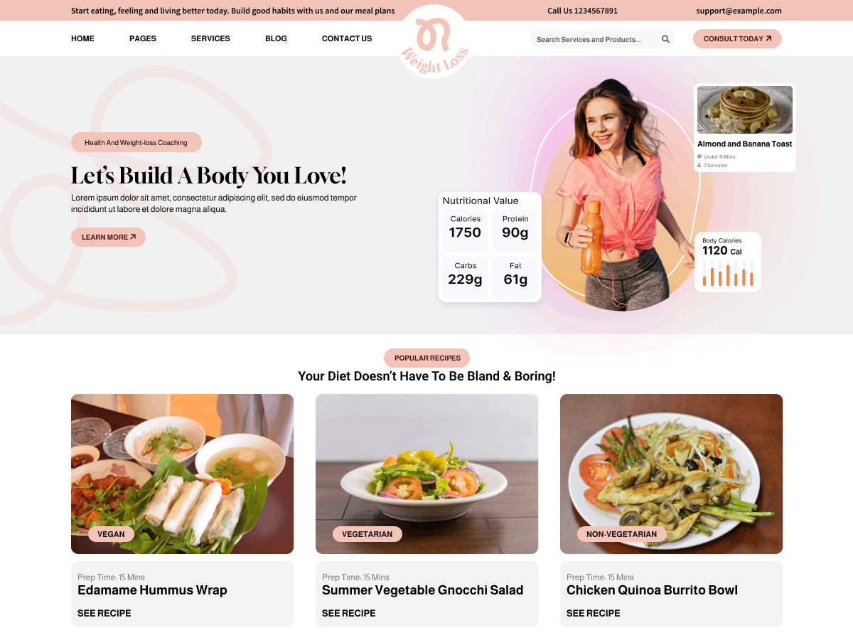 Weight Loss Trainer theme screenshot