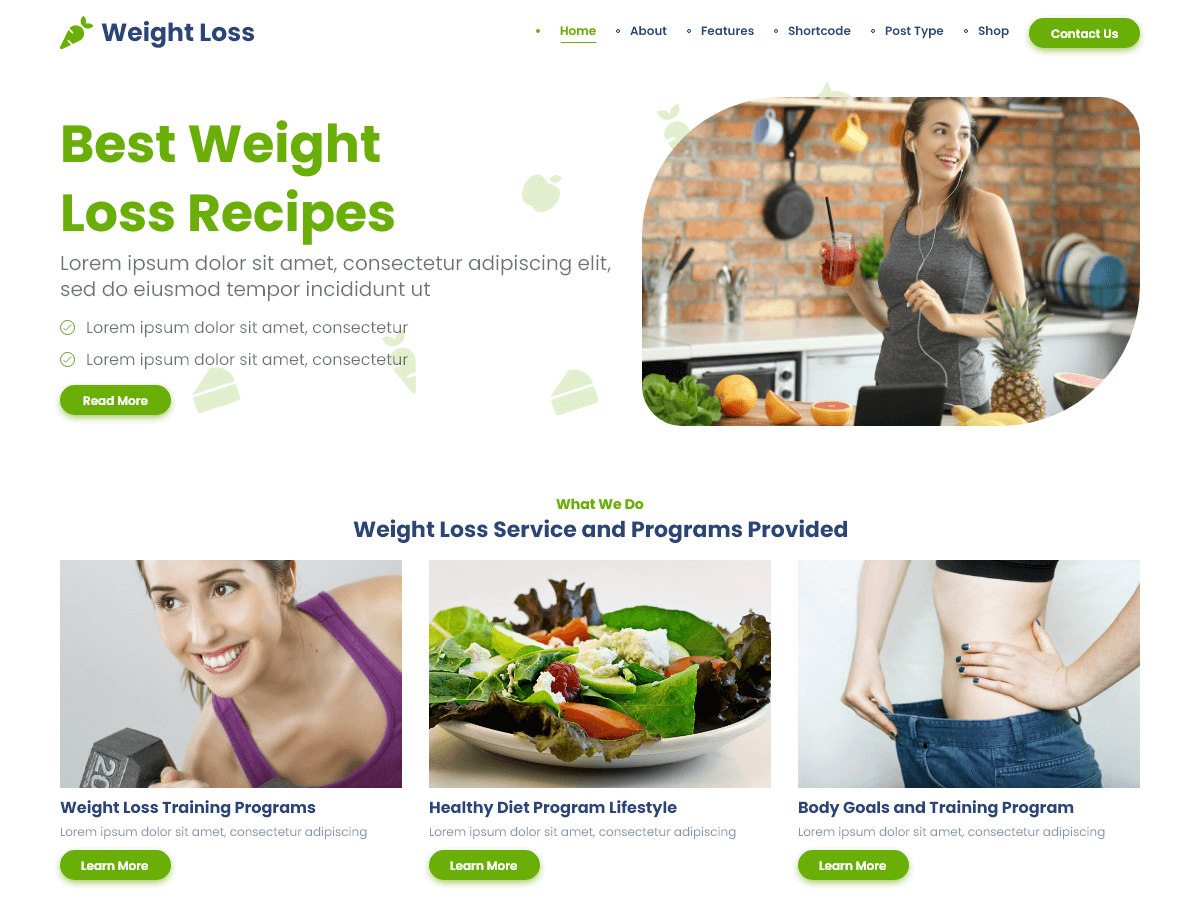 Weight Loss theme screenshot