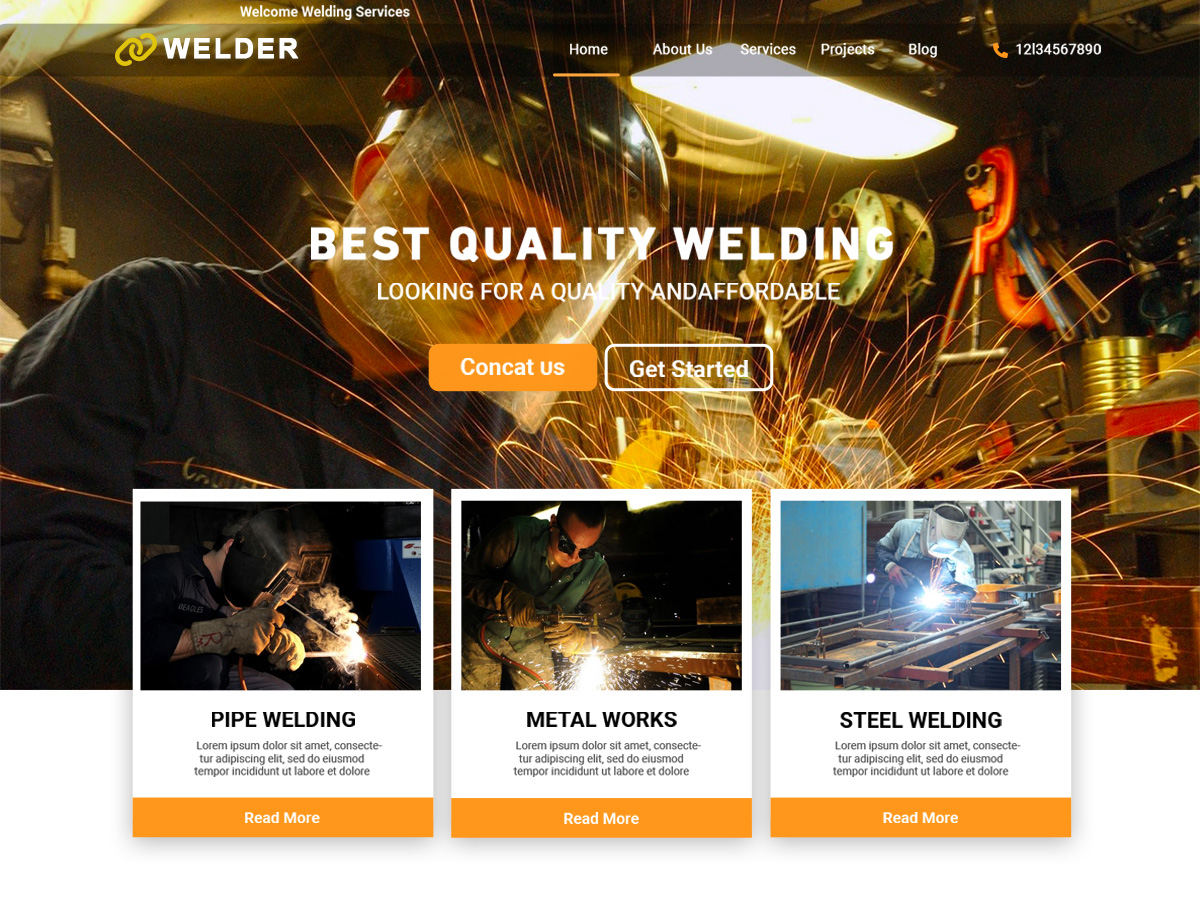 Welding Services theme screenshot