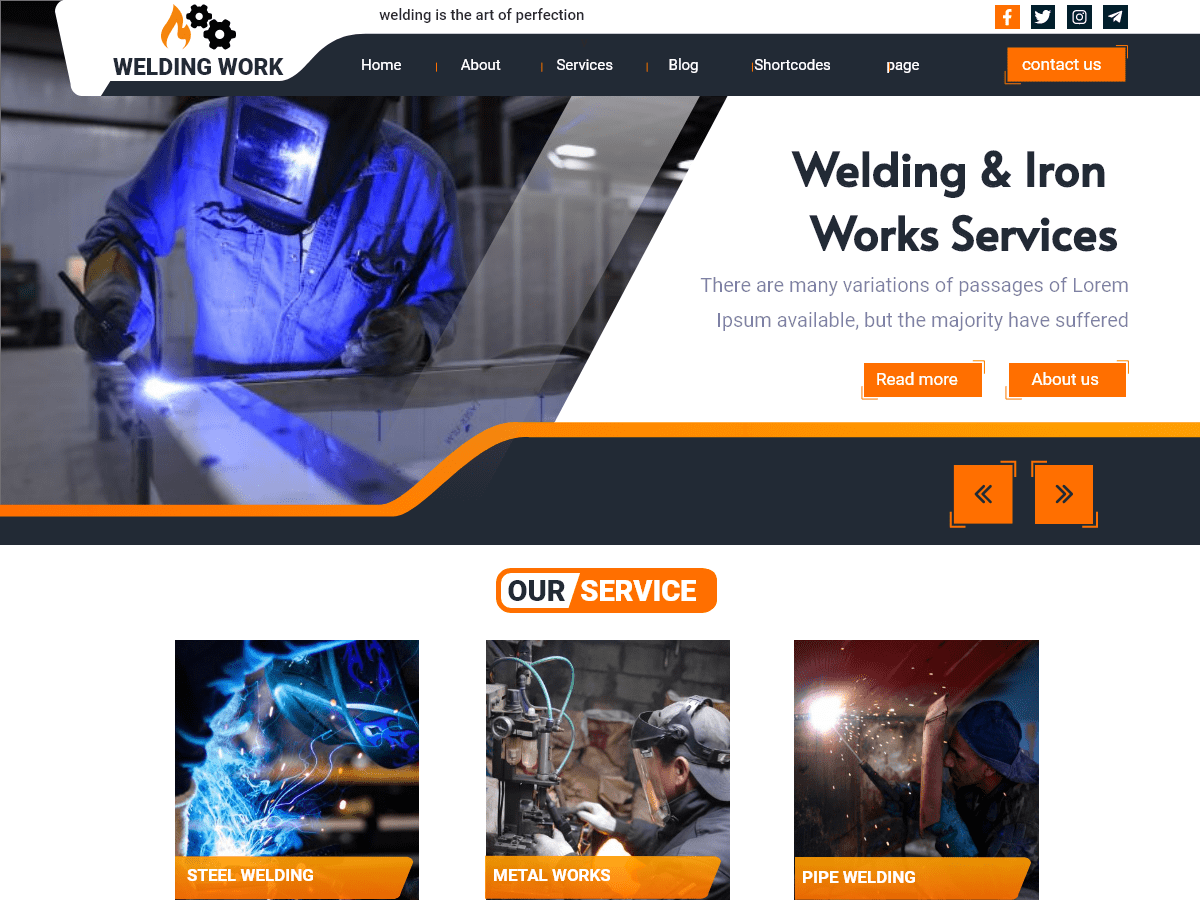 Welding Work theme screenshot