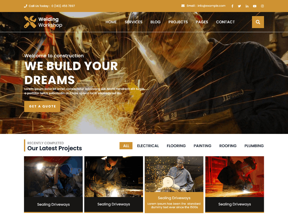 Welding Workshop theme screenshot