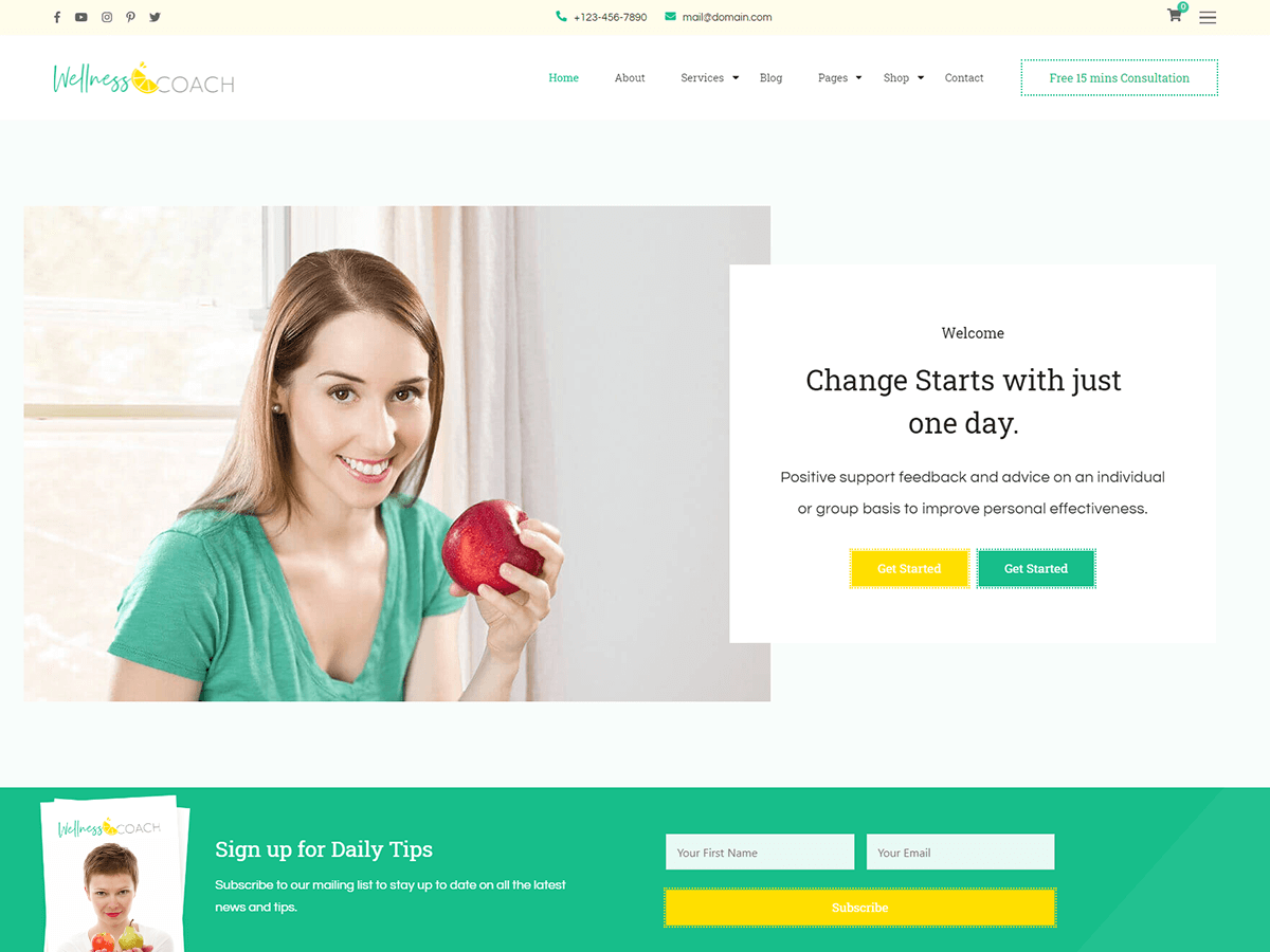 Wellness Coach Lite theme screenshot