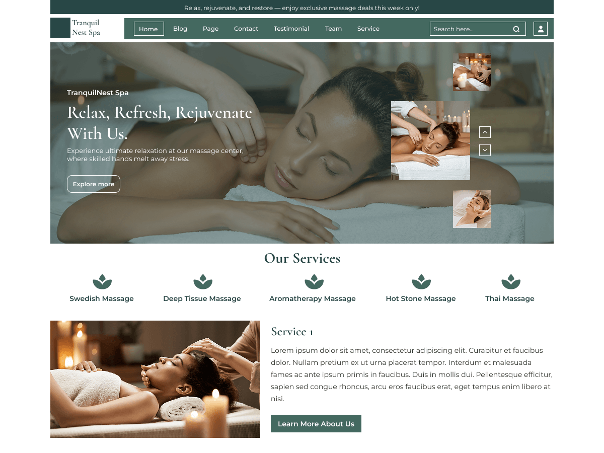 Wellness Therapy theme screenshot