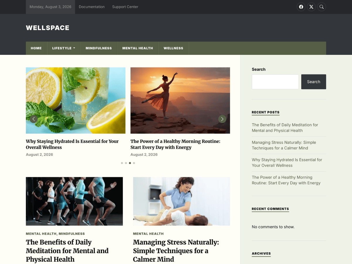 Wellspace theme screenshot