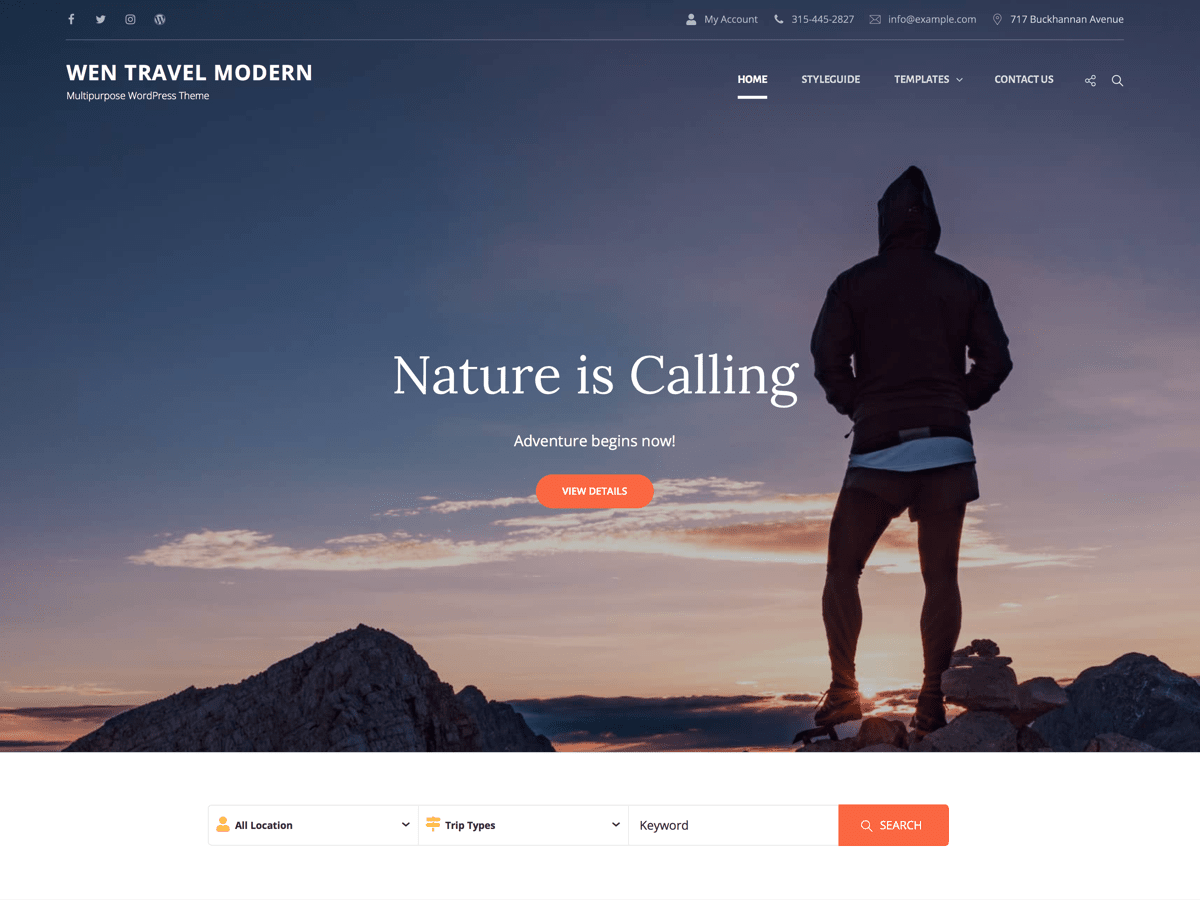 WEN Travel Modern theme screenshot