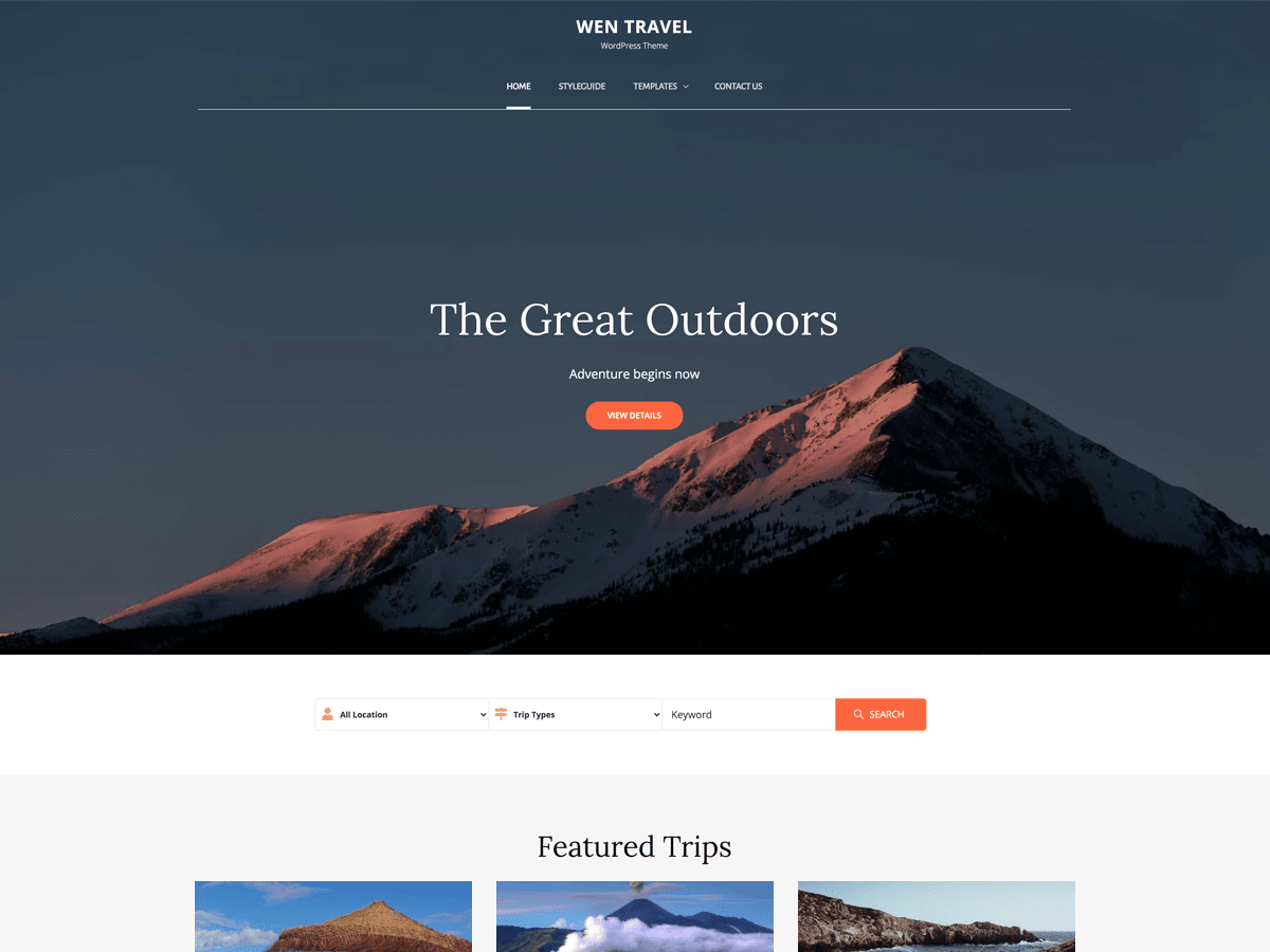 WEN Travel theme screenshot