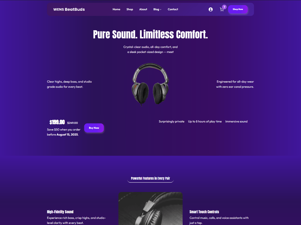 WENS BeatBuds theme screenshot