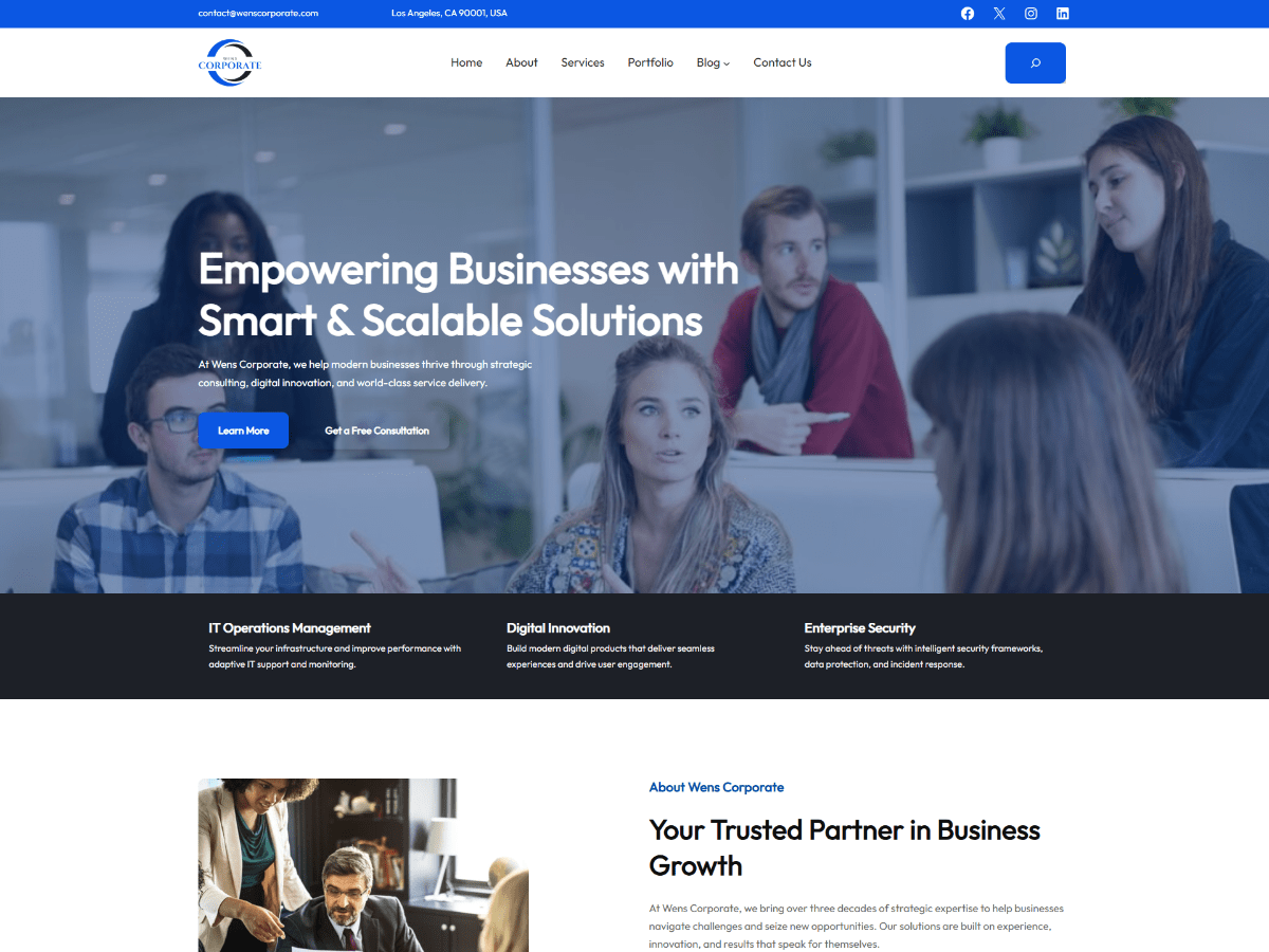 WENS Corporate theme screenshot