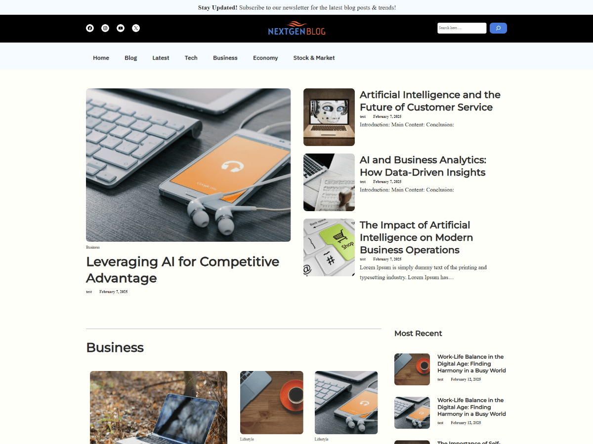 WENS Next Gen Blog theme screenshot
