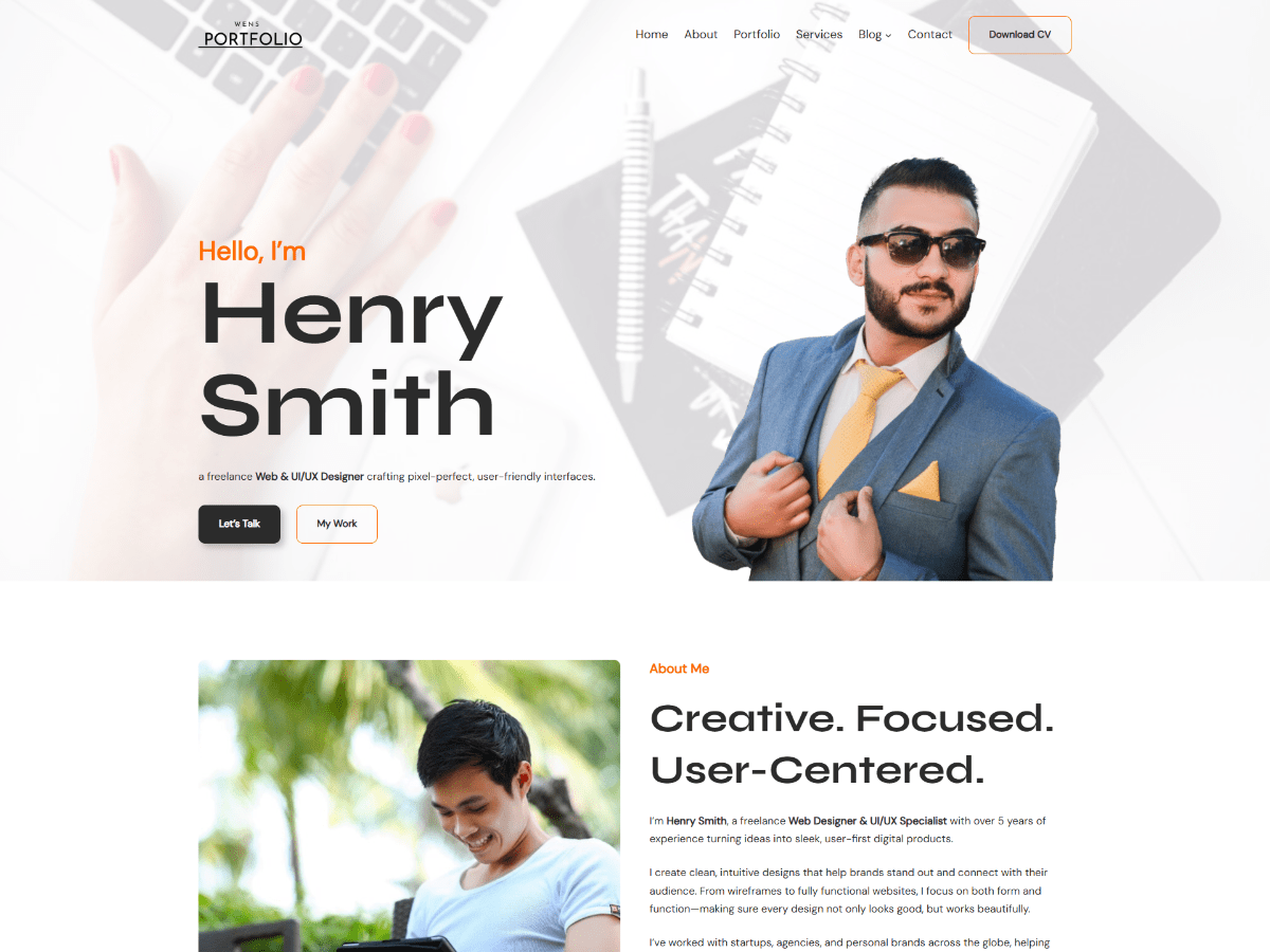 WENS Portfolio theme screenshot