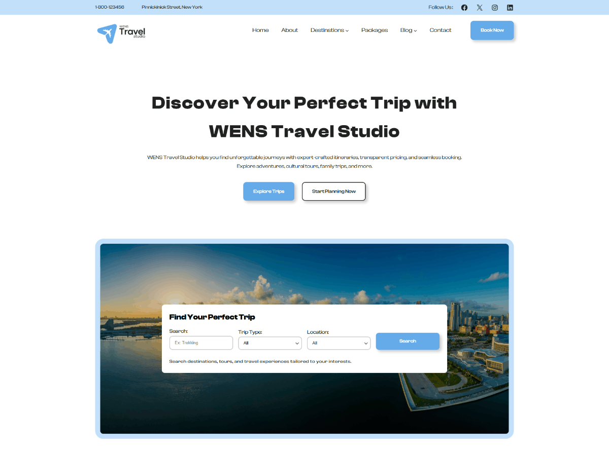 WENS Travel Studio theme screenshot