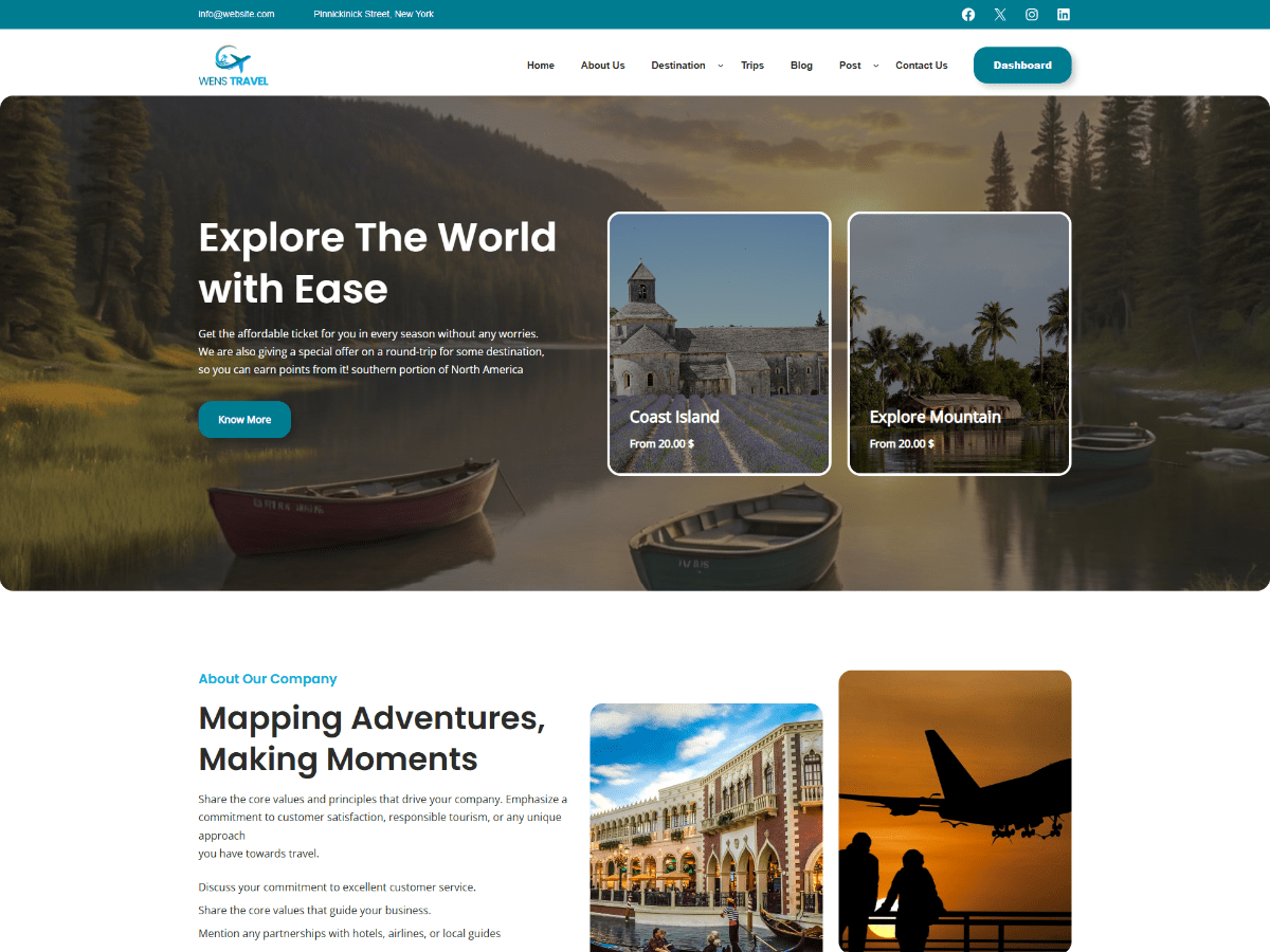 WENS Travel theme screenshot