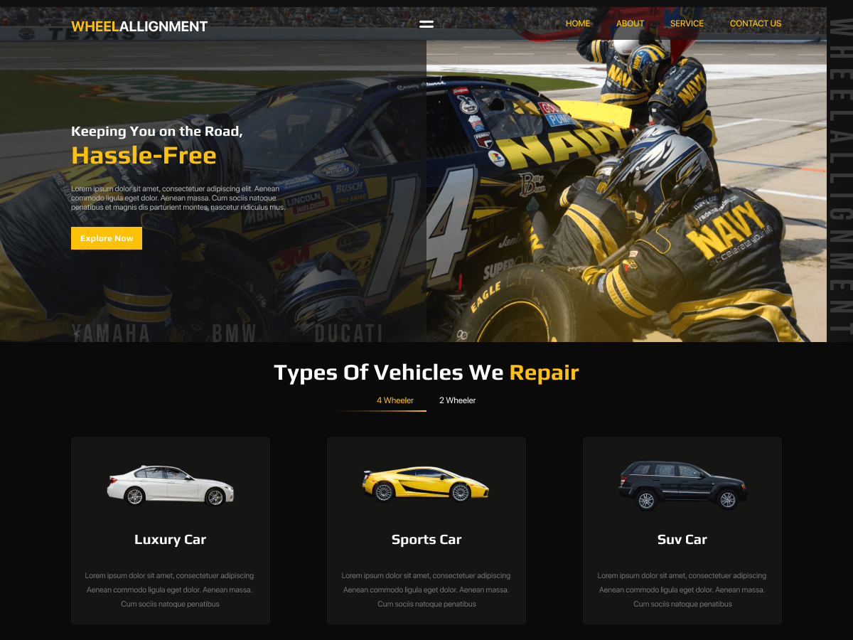 Wheel Alignment Service theme screenshot