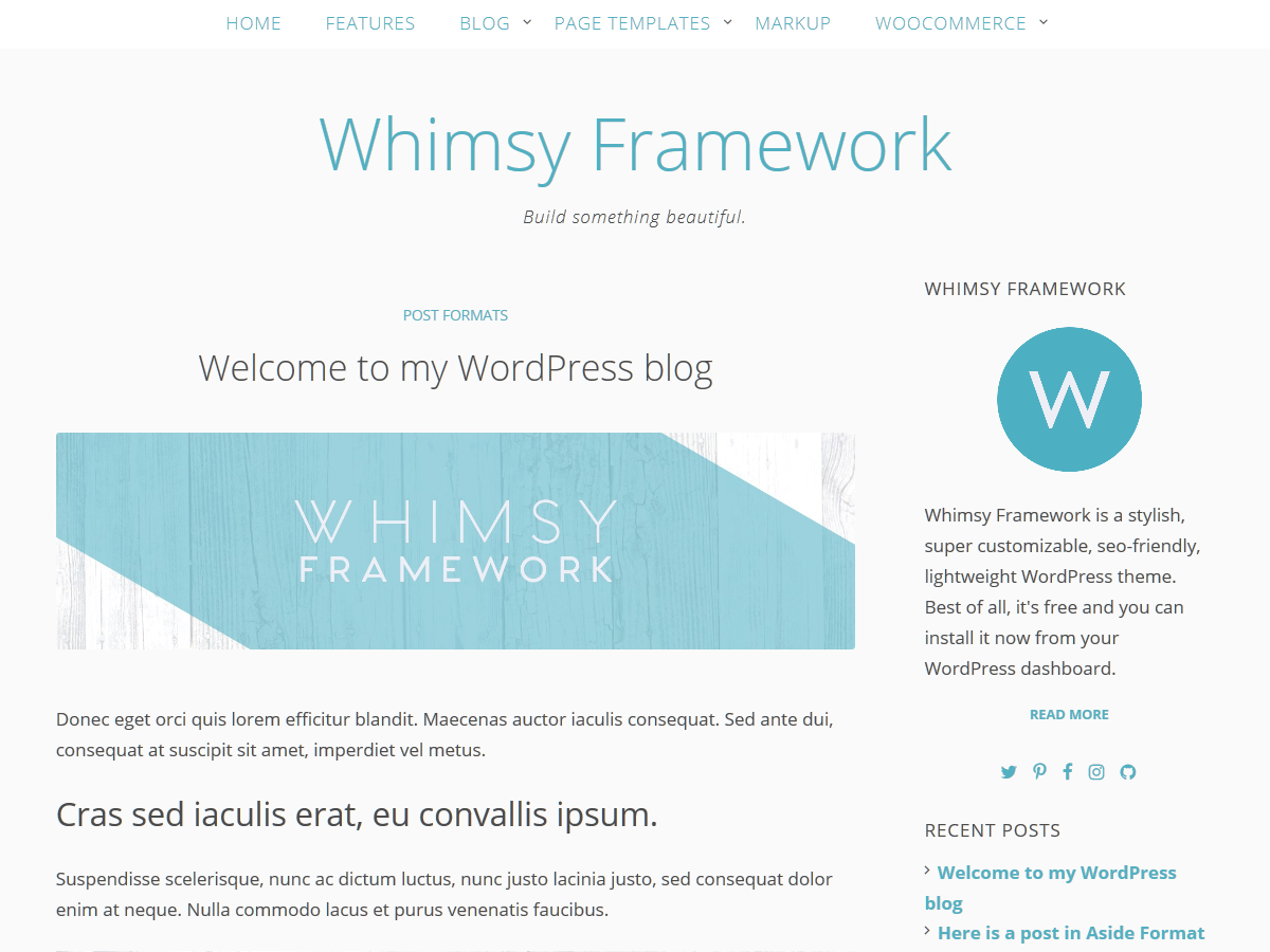 Whimsy Framework theme screenshot