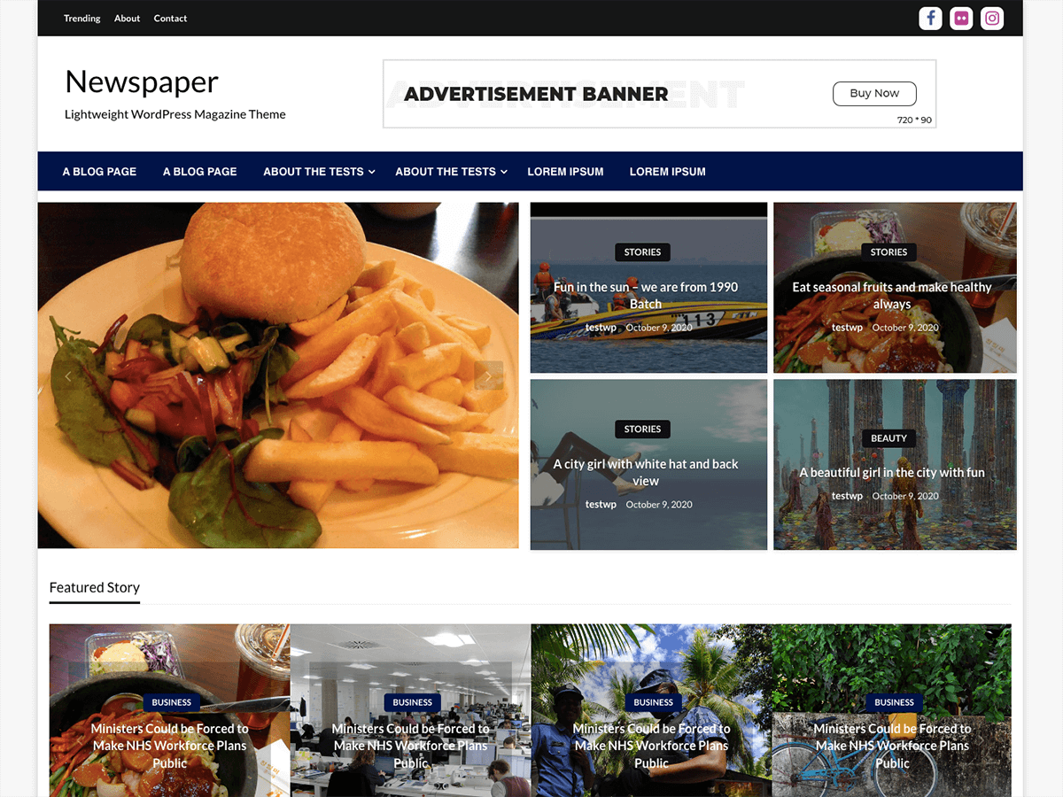 White Newspaper theme screenshot