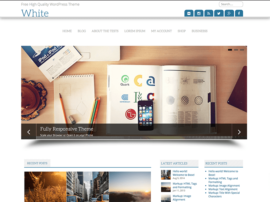 White theme screenshot