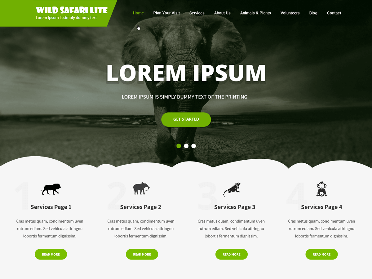 Wild Safari Lite theme screenshot