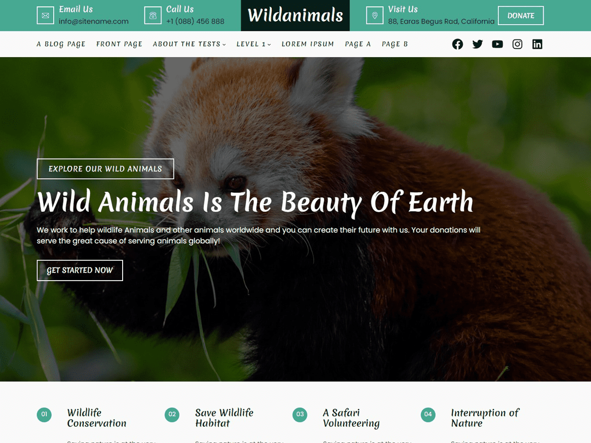 Wildanimals theme screenshot