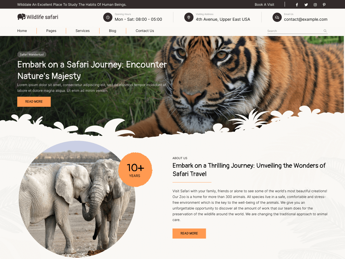 Wildlife Safari theme screenshot