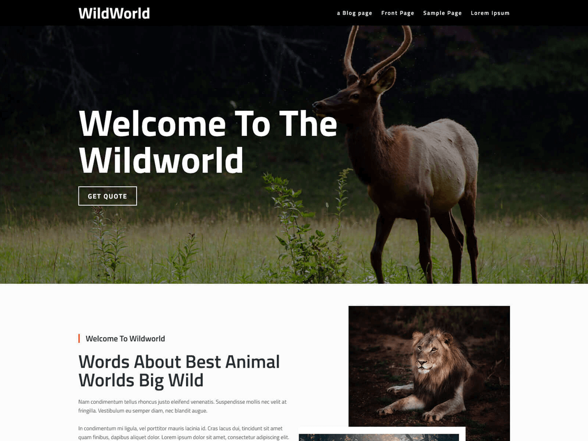 Wildworld theme screenshot
