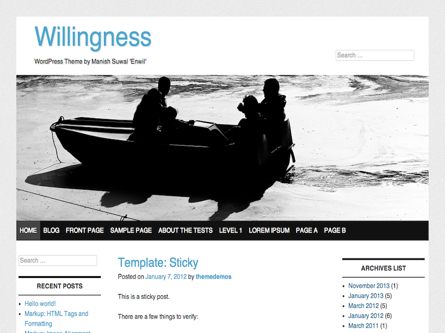 Willingness theme screenshot