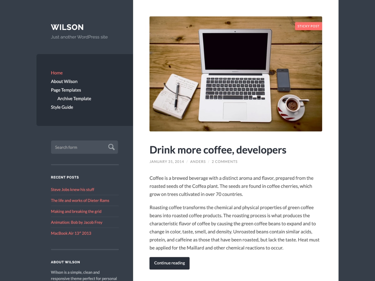 Wilson theme screenshot