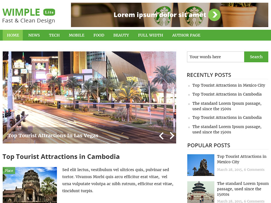 Wimple theme screenshot