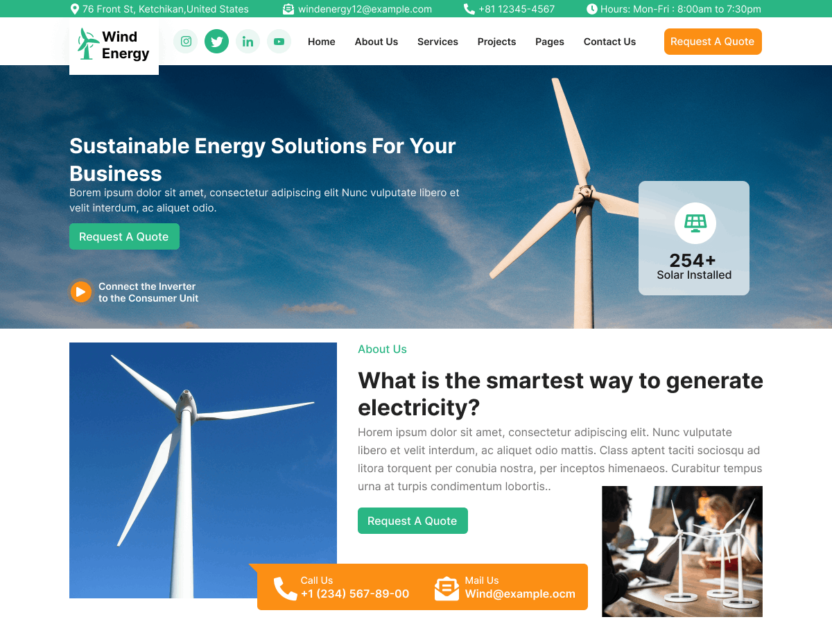 Wind Energy theme screenshot