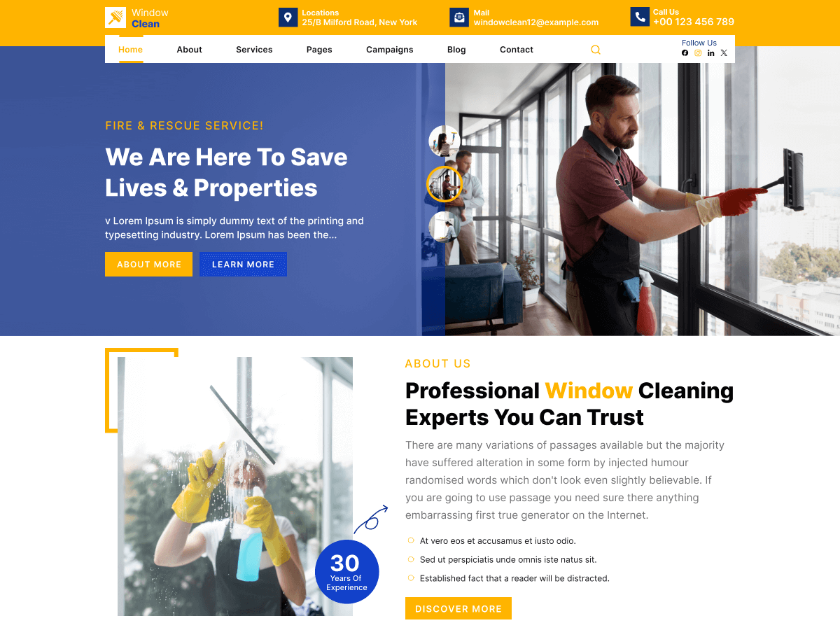 Window Cleaning theme screenshot