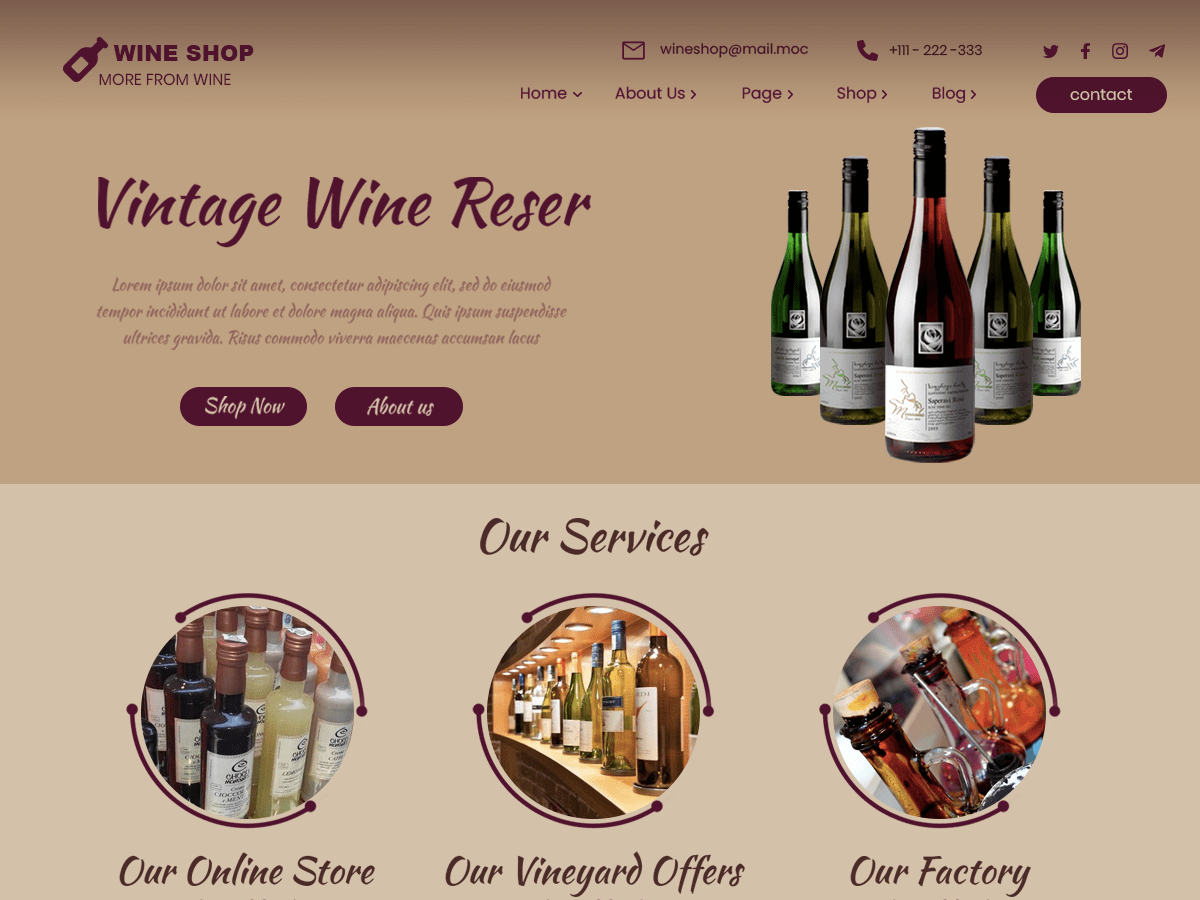 Wine Shop theme screenshot