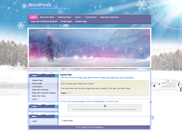 Winter theme screenshot