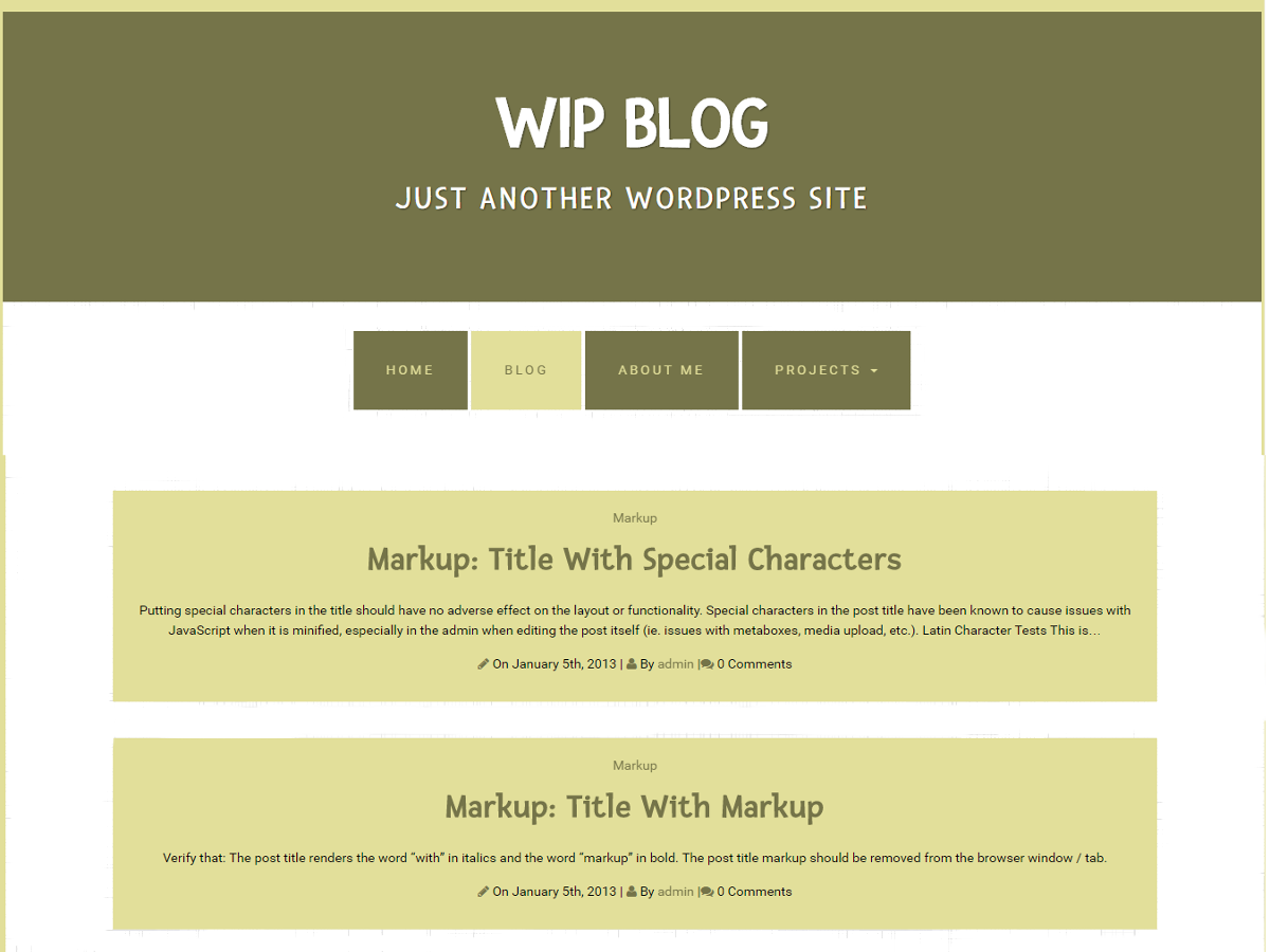 Wip Blog theme screenshot