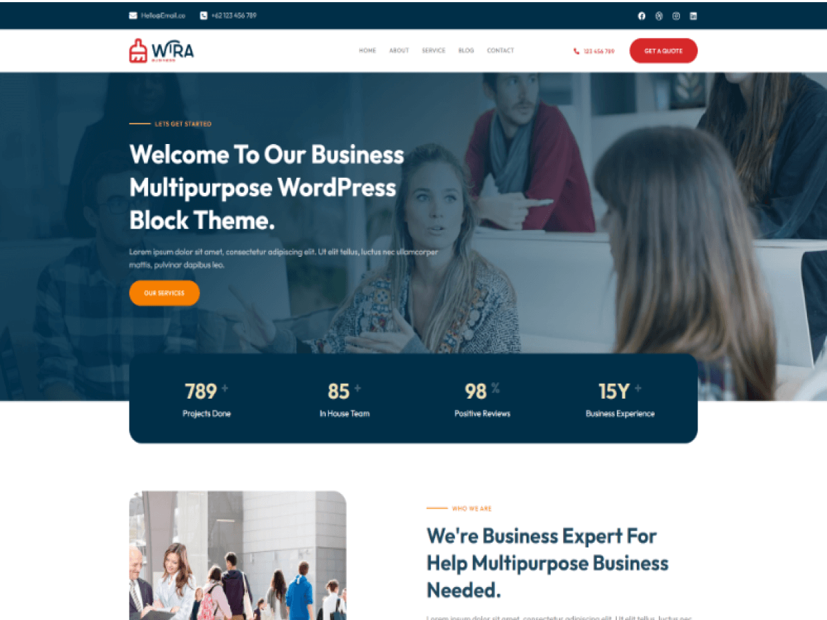 Wira Business theme screenshot