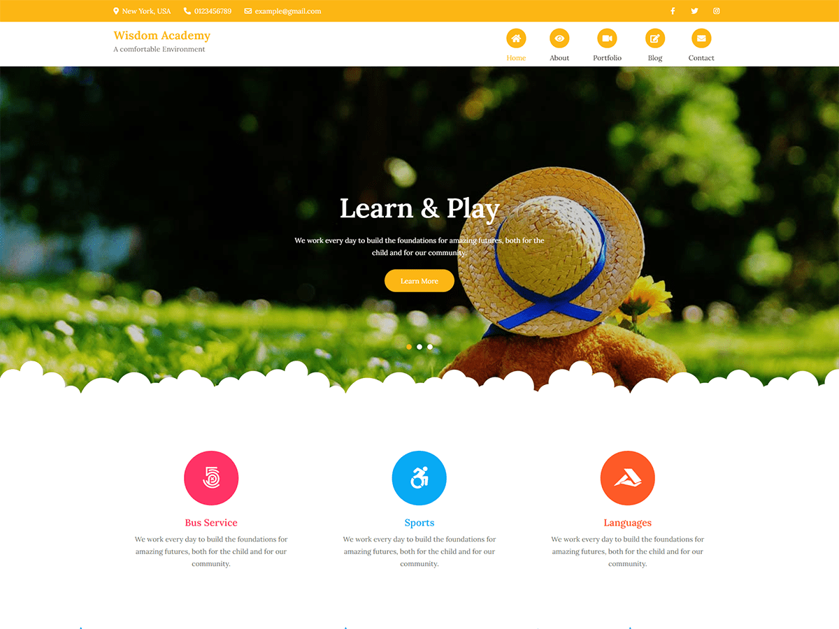 Wisdom Academy theme screenshot