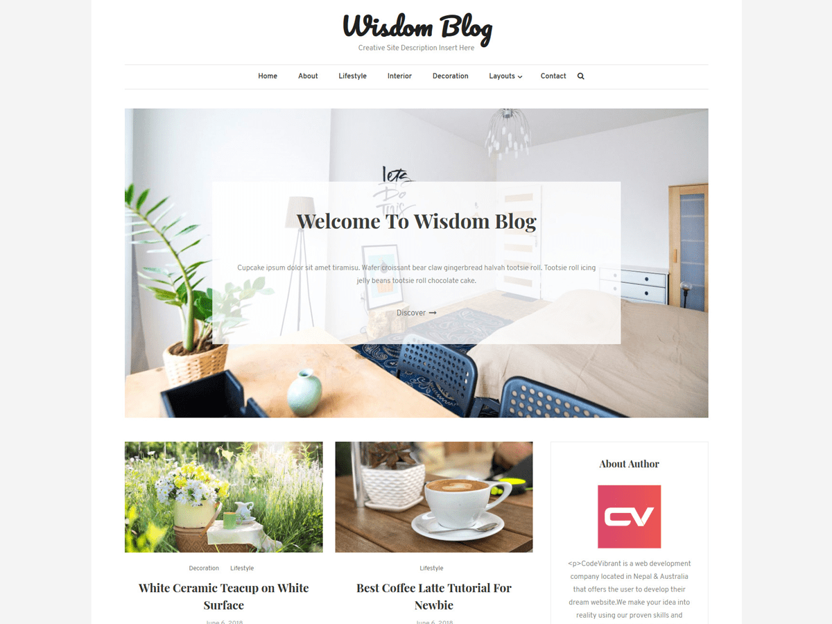 Wisdom Blog theme screenshot