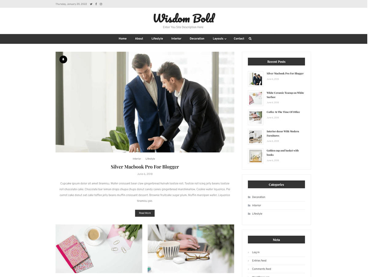 Wisdom Bold theme screenshot