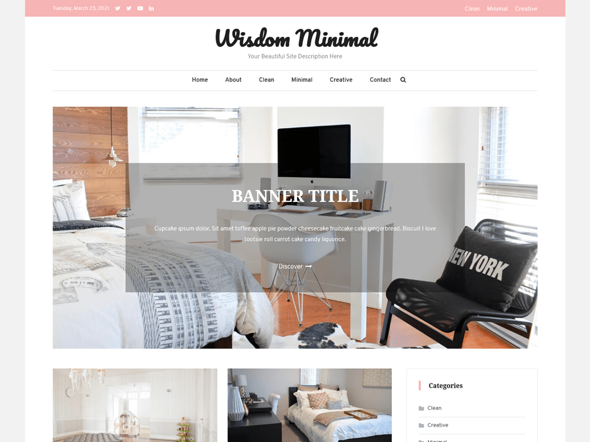 Wisdom Minimal theme screenshot