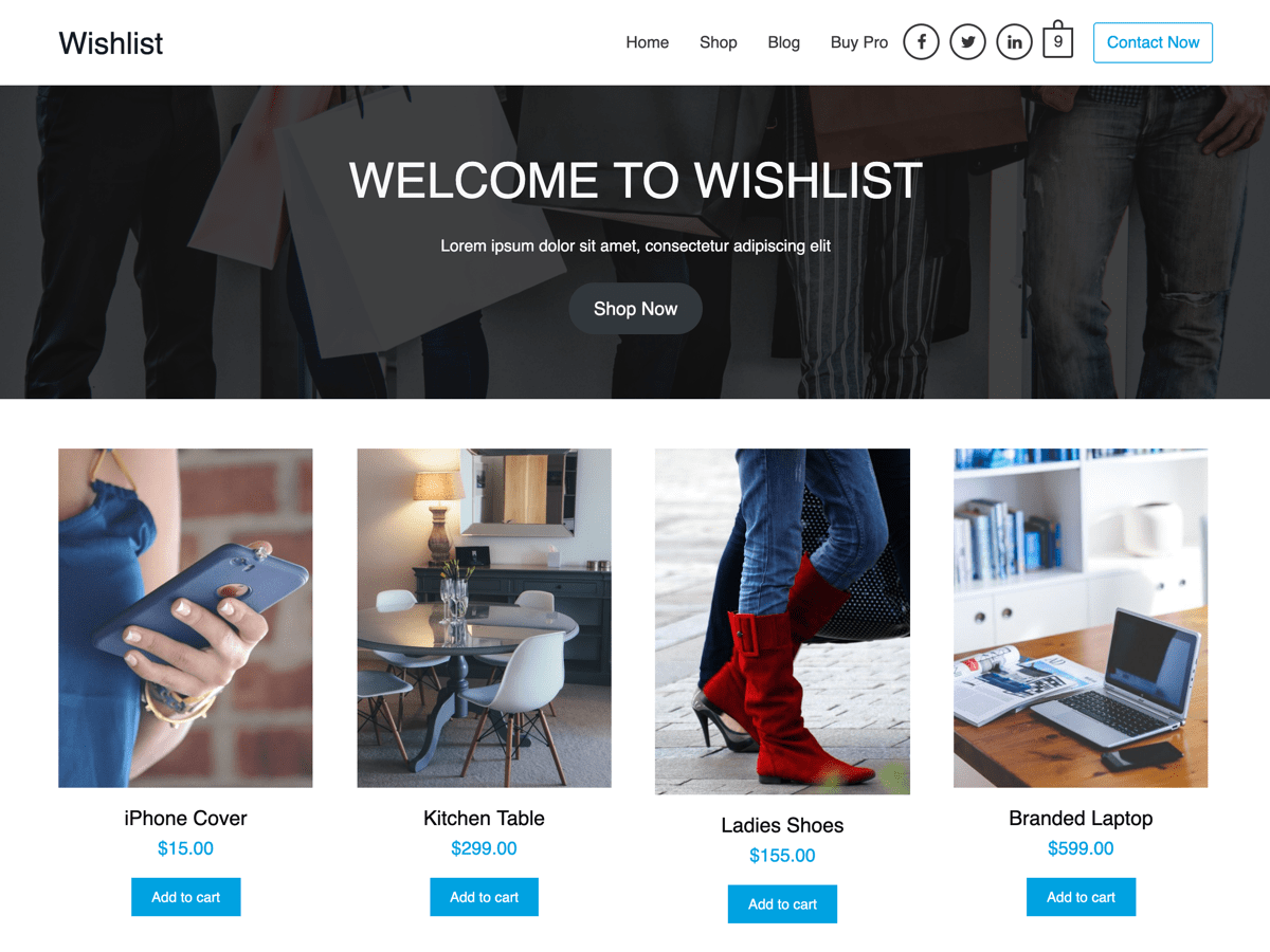 Wishlist theme screenshot