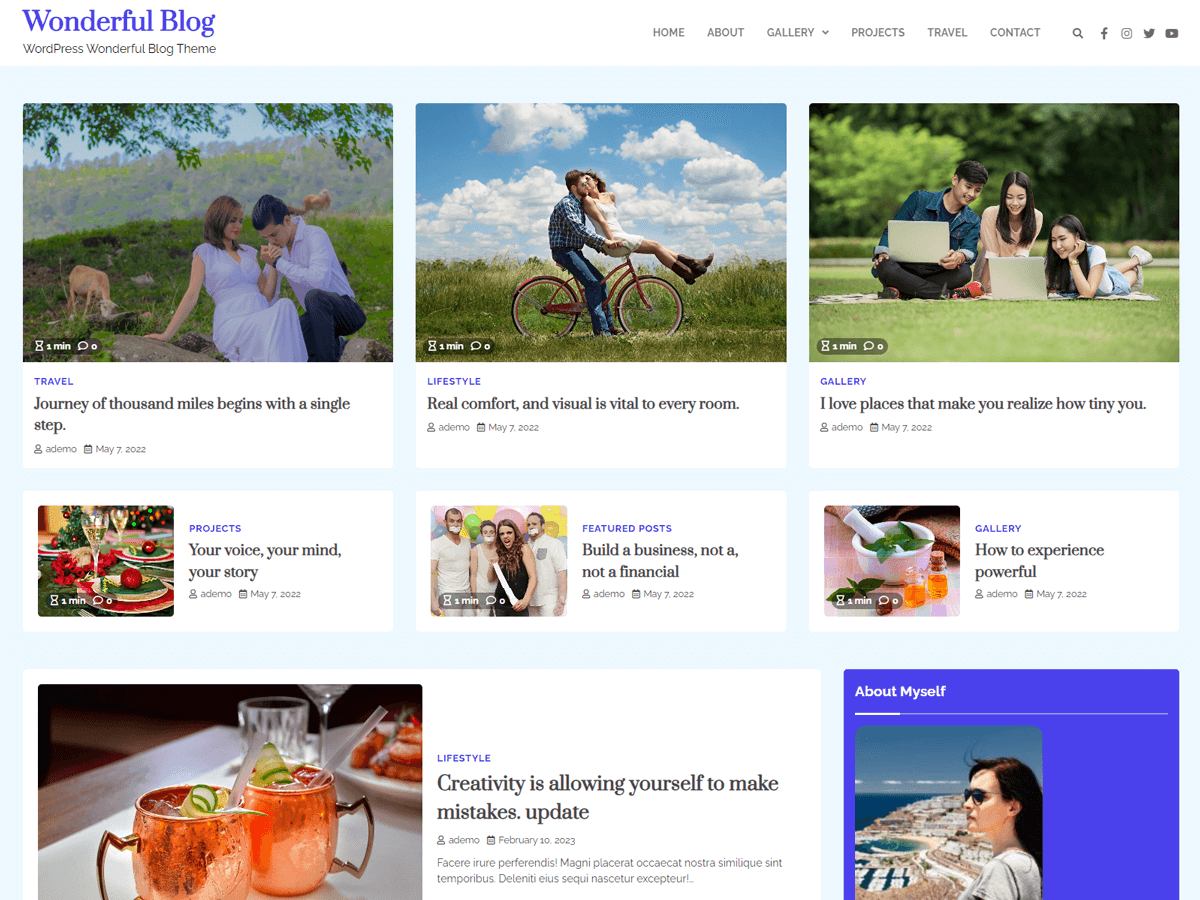 Wonderful Blog theme screenshot