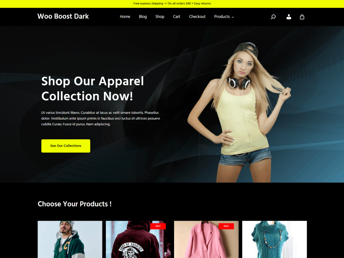 Woo Boost Dark theme screenshot