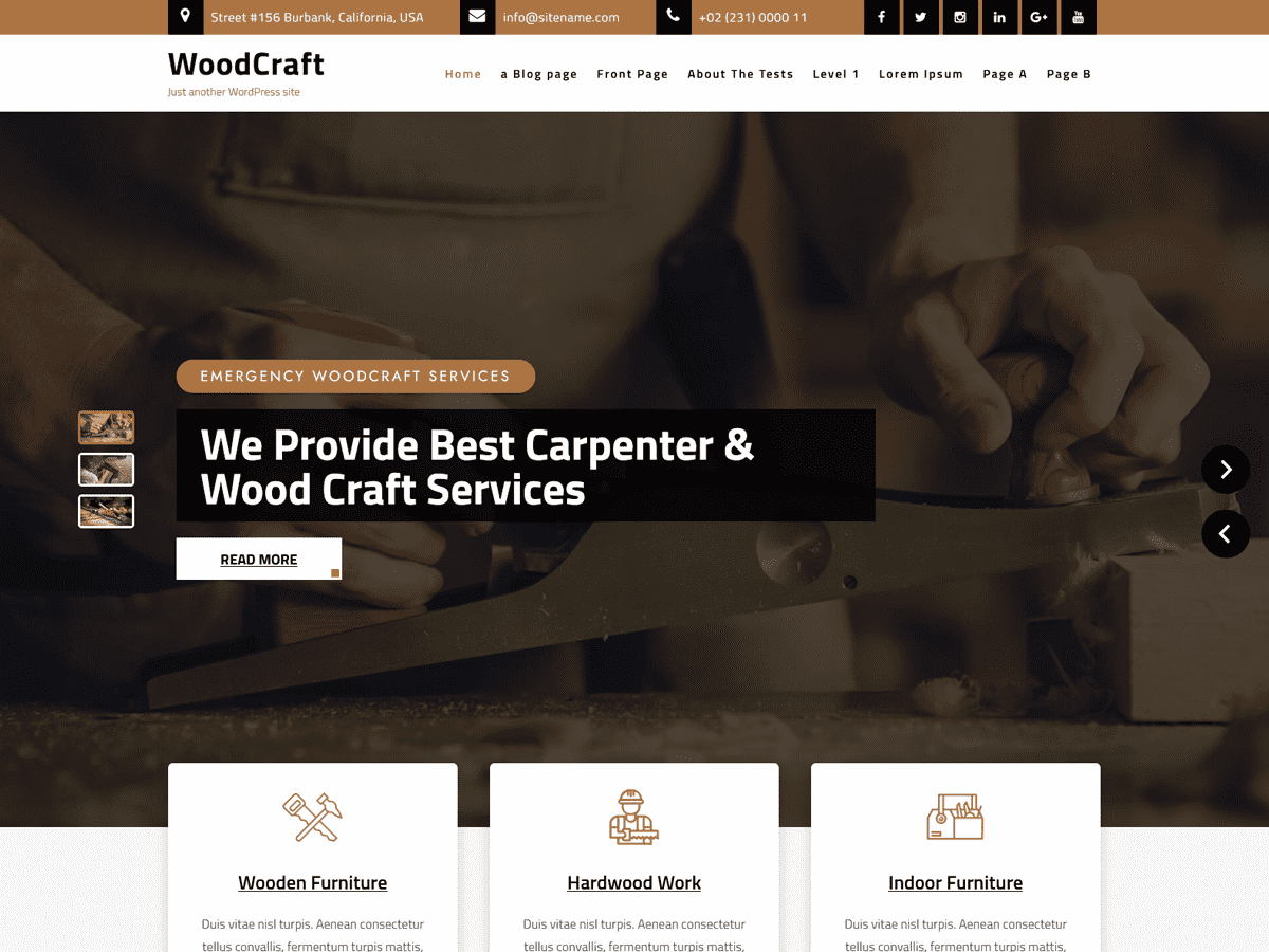 Woodcraft Lite theme screenshot
