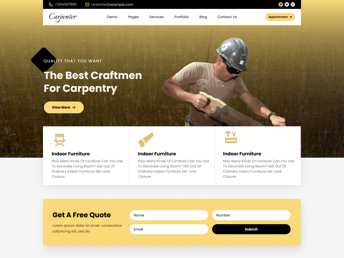 Wooden Furniture theme screenshot