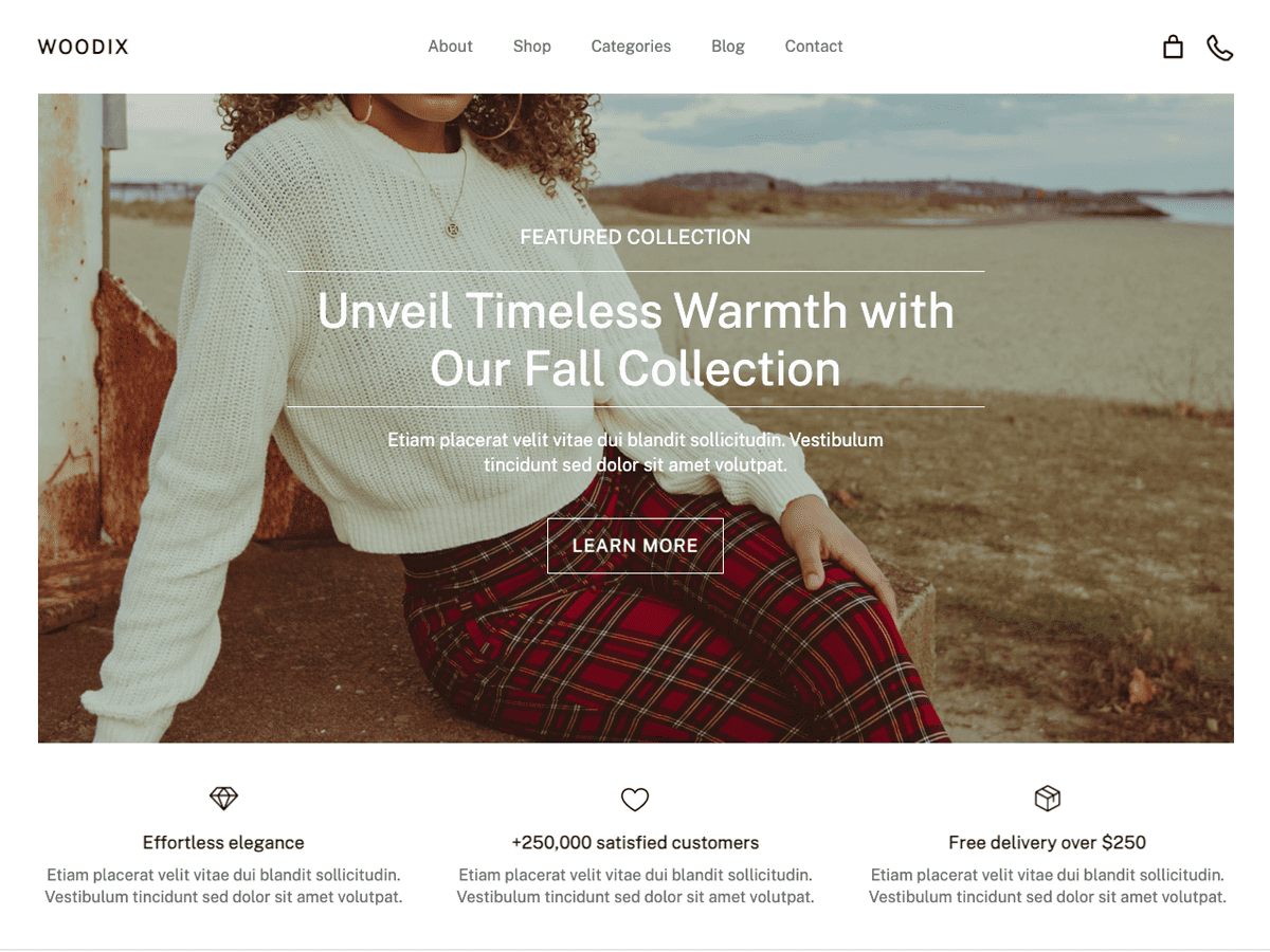 Woodix E-Commerce theme screenshot